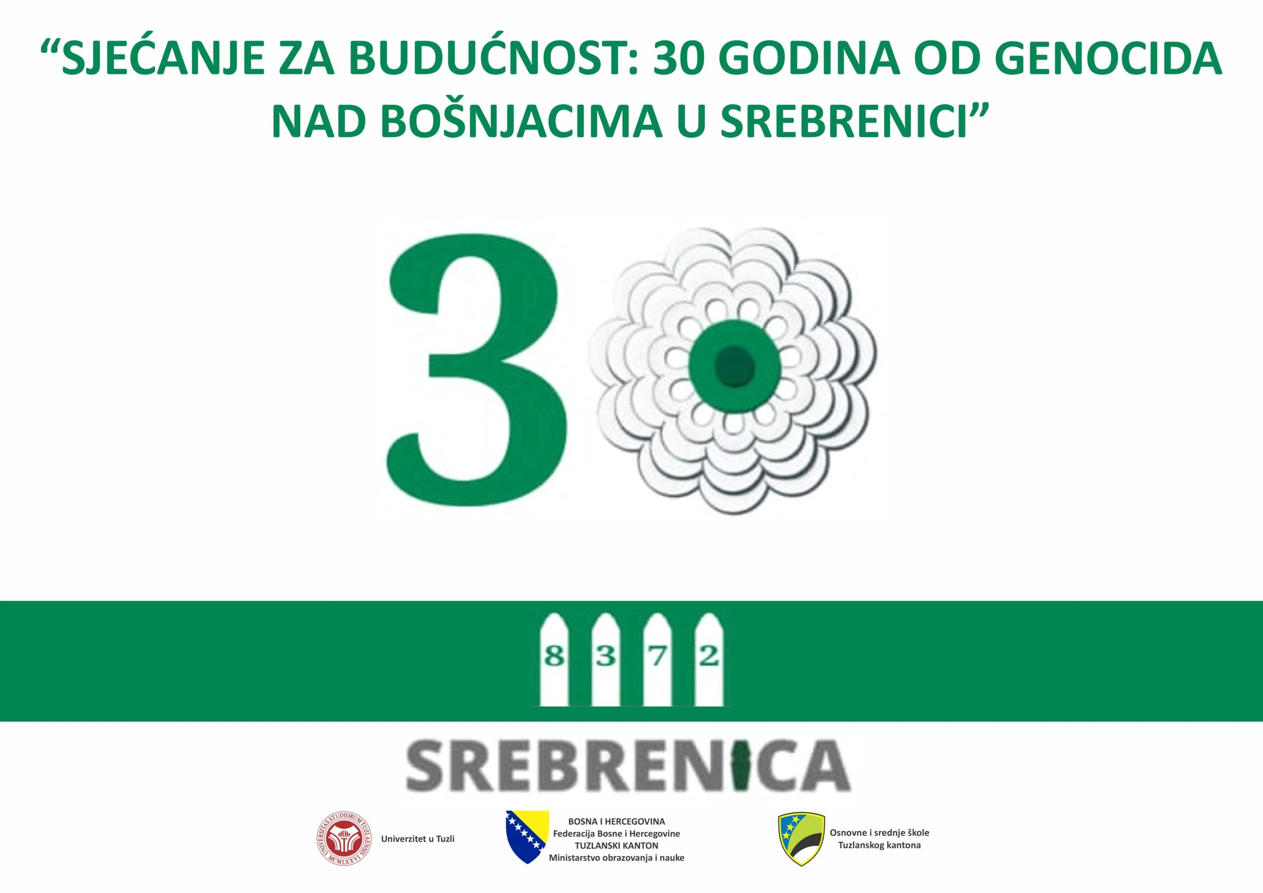 Program “Sjećanje za budućnost“: Obrazovne institucije TK obilježavaju 30 godina od genocida u Srebrenici