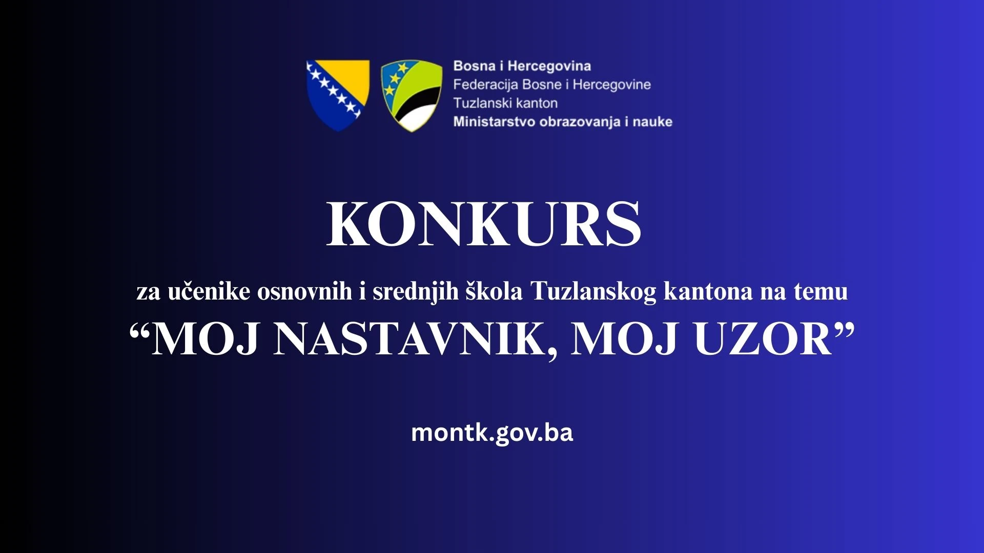 Konkurs za učenike osnovnih i srednjih škola Tuzlanskog kantona na temu “Moj nastavnik, moj uzor”